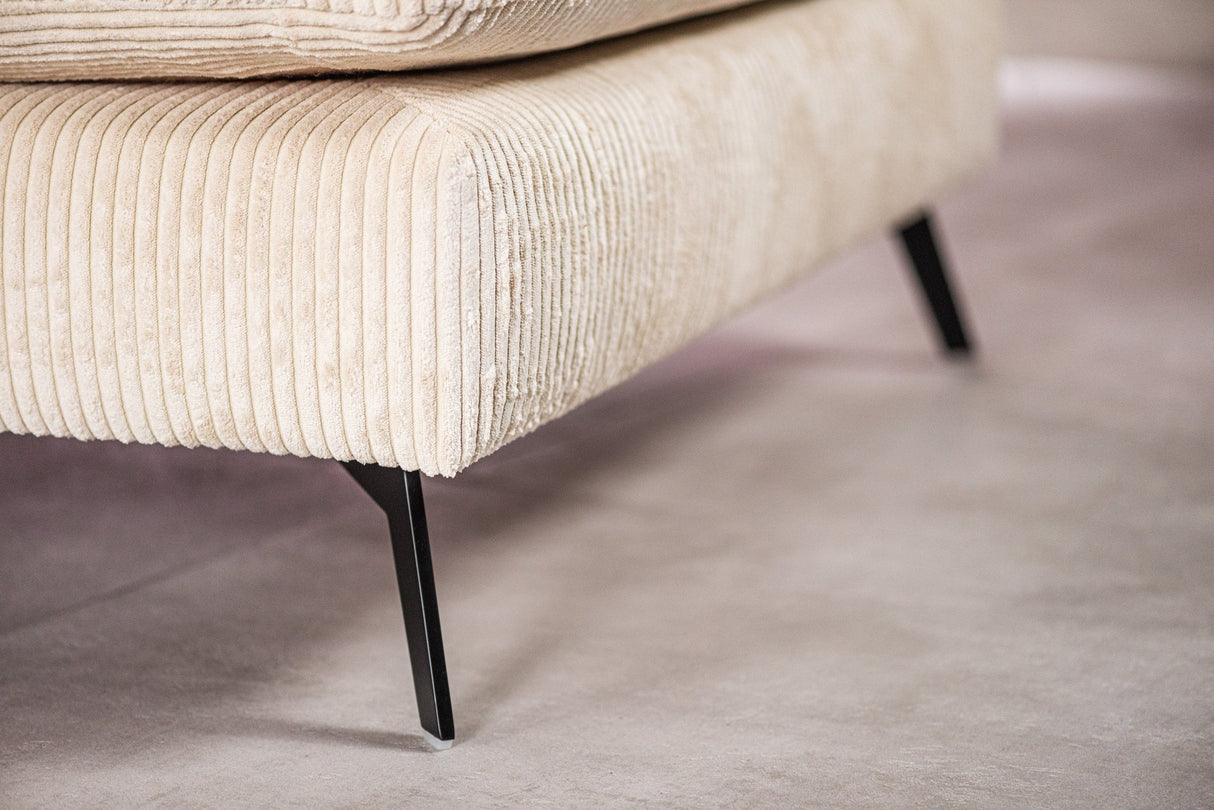 4-Sitzer-Ecksofa Lova Gerippter Stoff in Beige