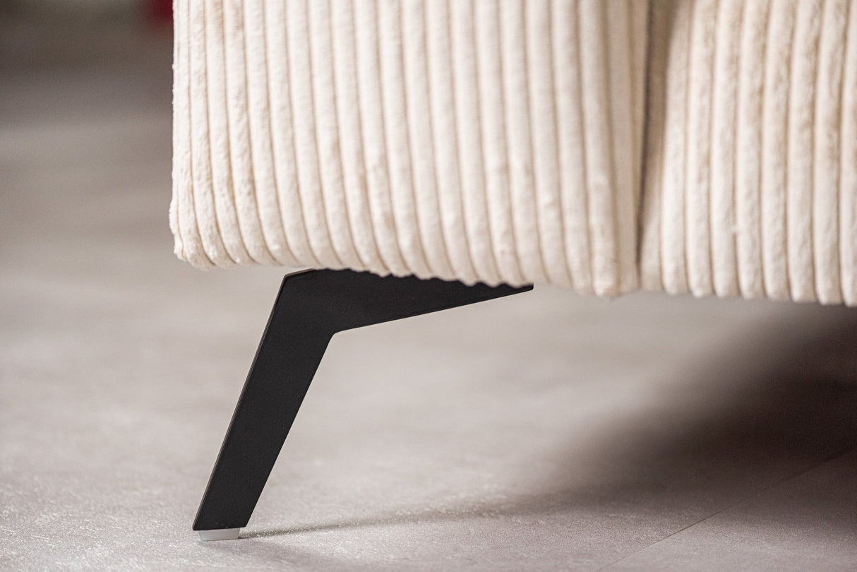 4-Sitzer-Ecksofa Lova Gerippter Stoff in Beige