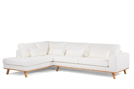 3-Sitzer-Ecksofa Jolie Bouclé weiß