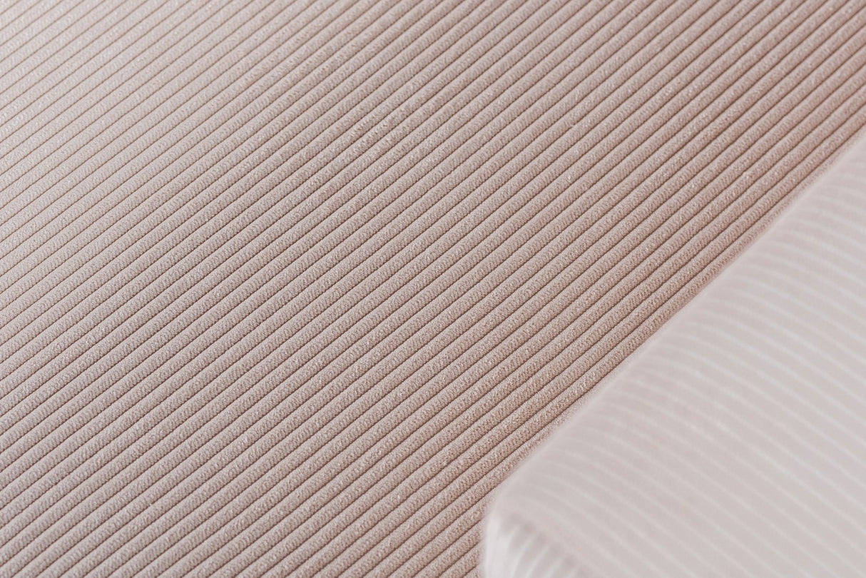 3-Sitzer-Ecksofa Chiara Gerippter Stoff in Beige