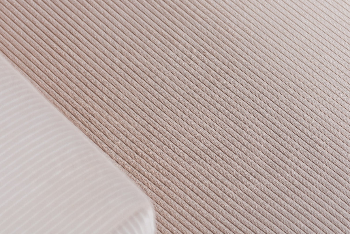 3-Sitzer-Ecksofa Chiara Gerippter Stoff in Beige