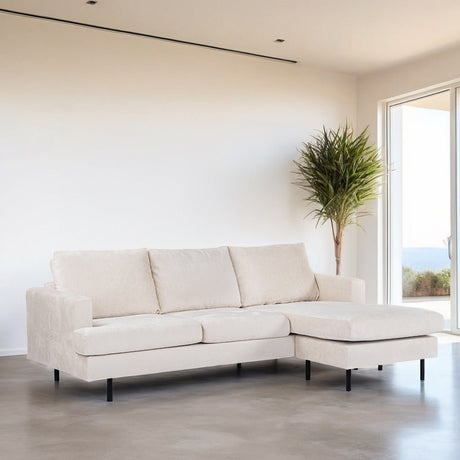 3-Sitzer-Ecksofa Chaiselongue Loren Cord Beige