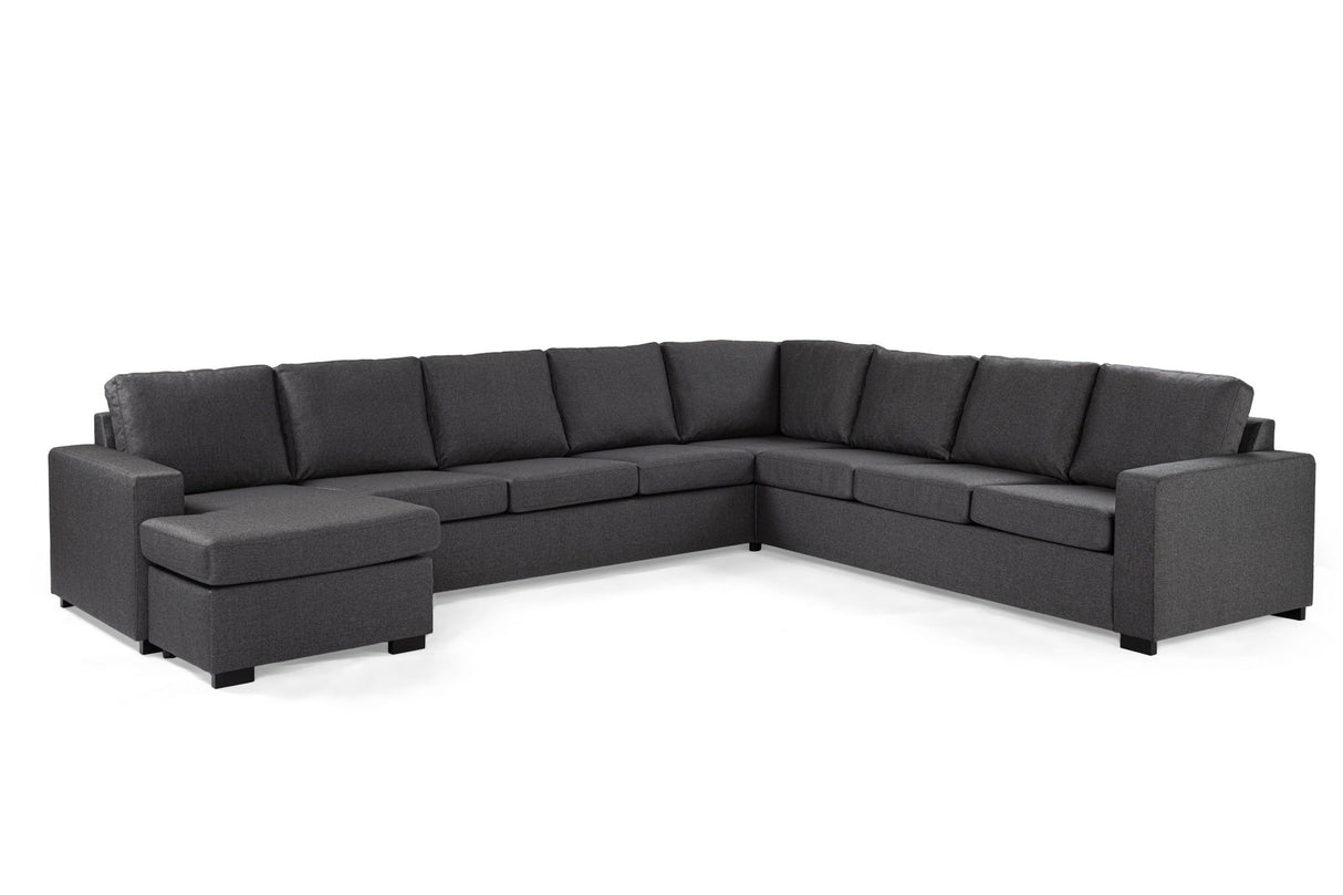 Ecksofa Stoff Anthrazit - 7-Sitzer - 345 x 285 cm - Blake