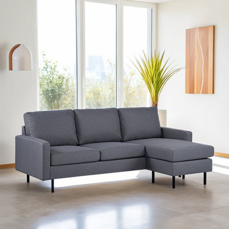 3-Sitzer-Ecksofa chaise longue Riven Dunkelgrau