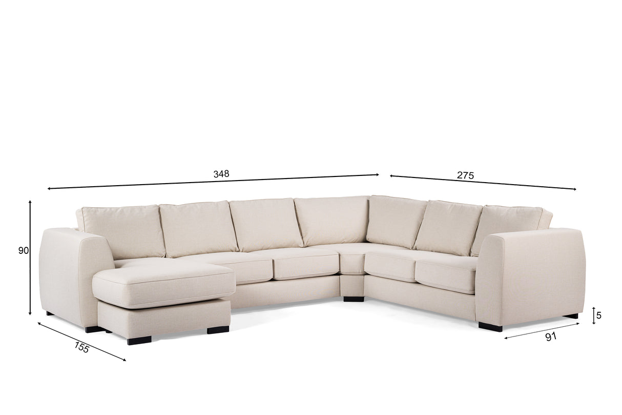 Ecksofa Lyo Stoff Beige