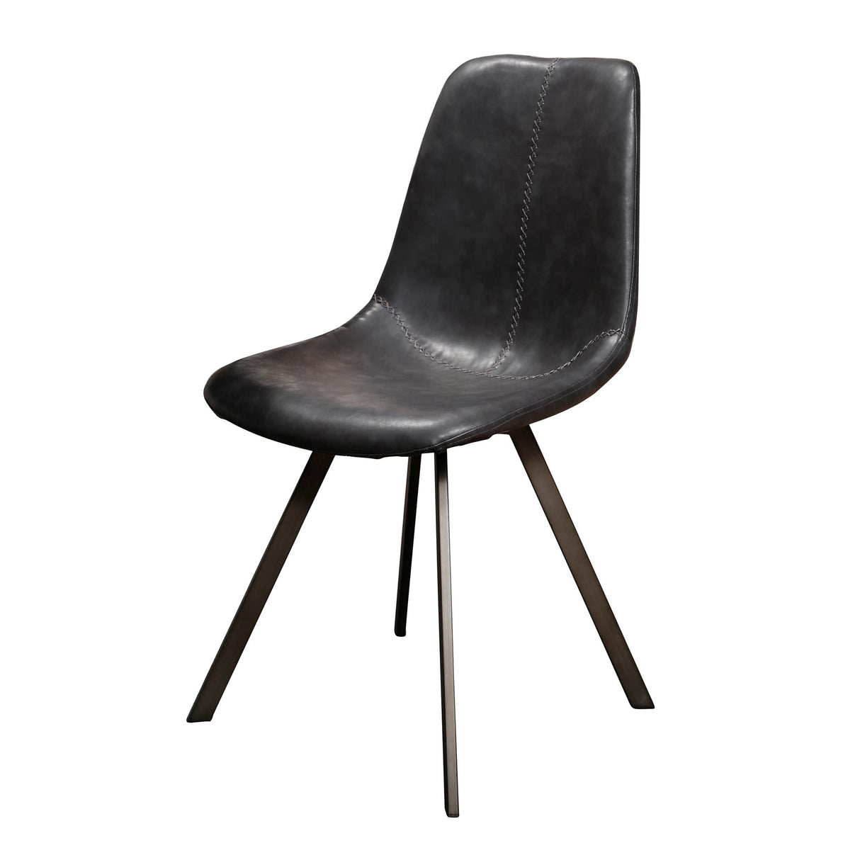 Set von 4 Esszimmerstühlen Siena Saddle PU schwarz