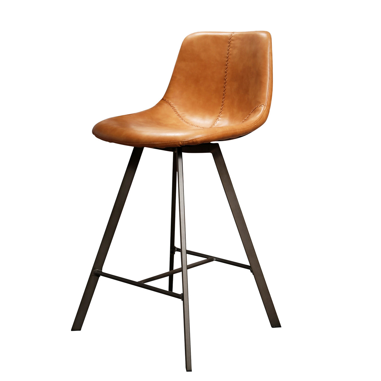 Hocker Siena Braun Saddle PU Kunstleder