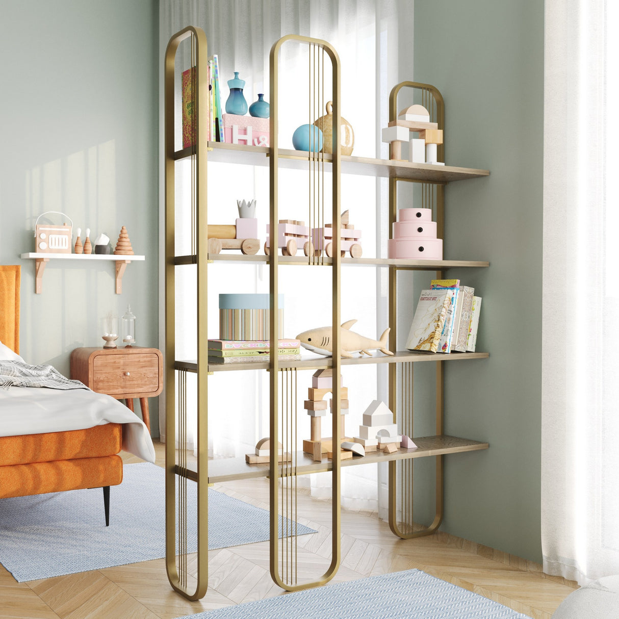 Bücherregal Sierra Yellow Melamin 124x182x26 cm