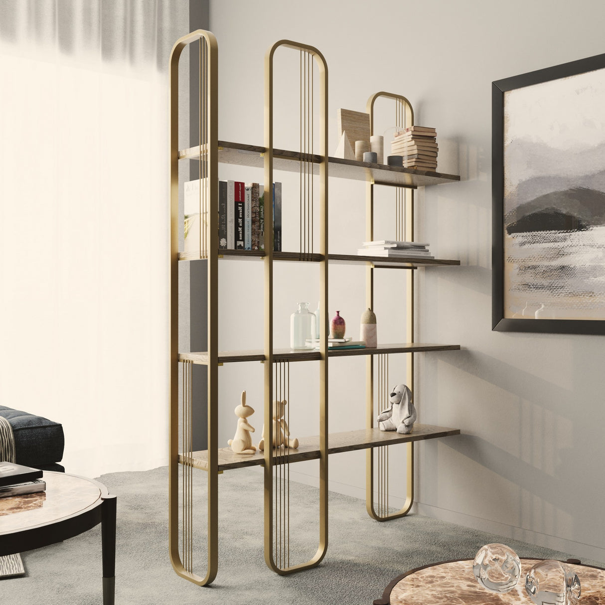 Bücherregal Sierra Yellow Melamin 124x182x26 cm