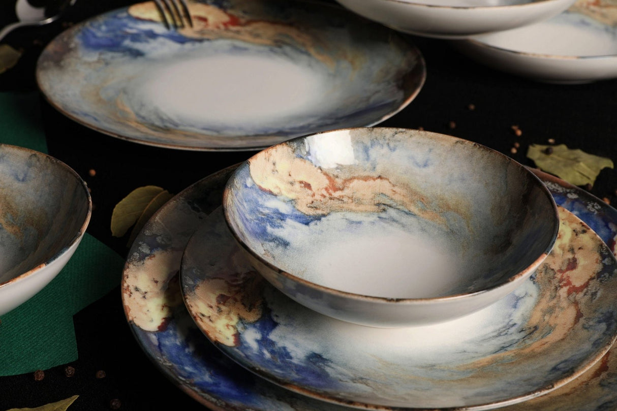 GBSATN24KY4101615 Weiß-Blau-Gold 100 % PORZELLAN