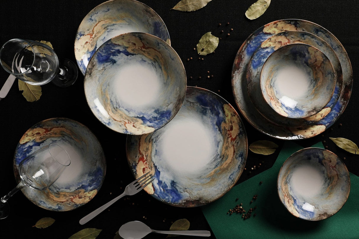 GBSATN24KY4101615 Weiß-Blau-Gold 100 % PORZELLAN
