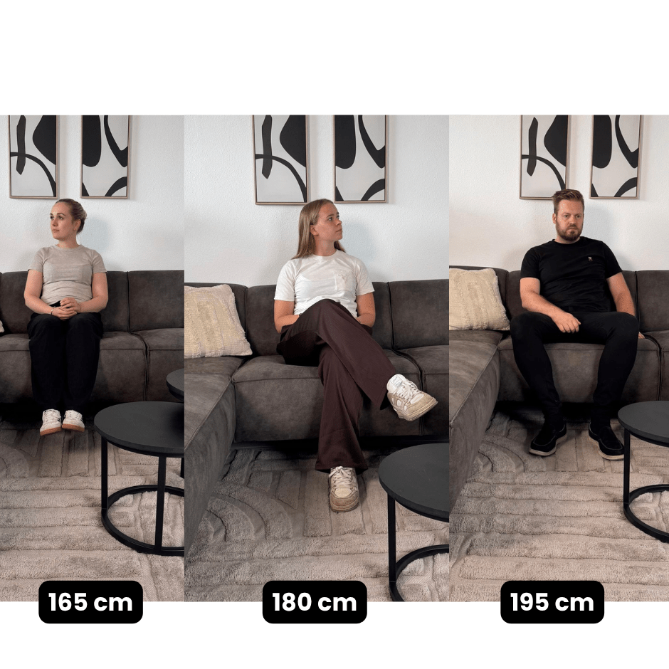 Industrielles Ecksofa aus anthrazitfarbenem Öko-Leder Brisbane – links