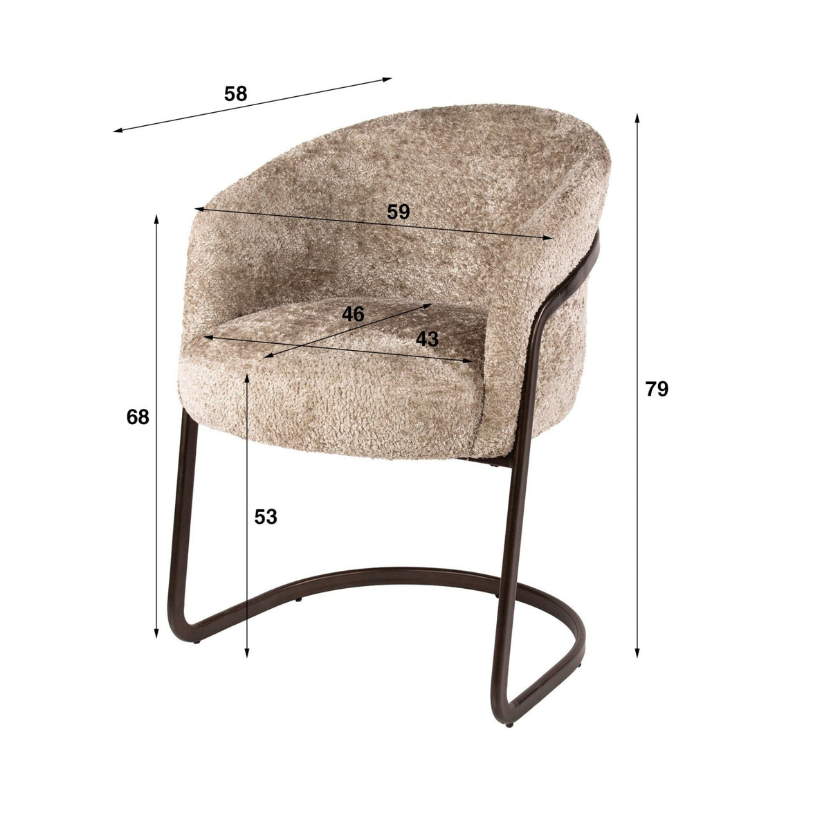 Satz von 2 Esszimmerstühlen Reno Alura Sand