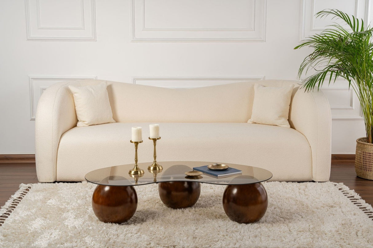 Wohnzimmertisch Sphere Walnuss und Bronze 120x70 cm Walnuss Bronze Sicherheitsglas