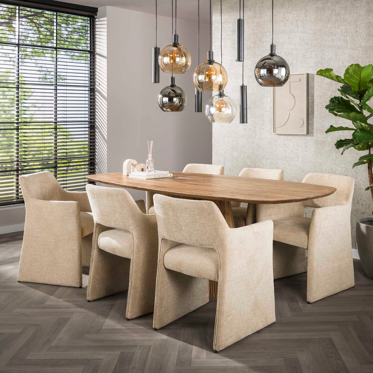 Satz aus 2 Esszimmerstühlen Capri Jaroq Sand