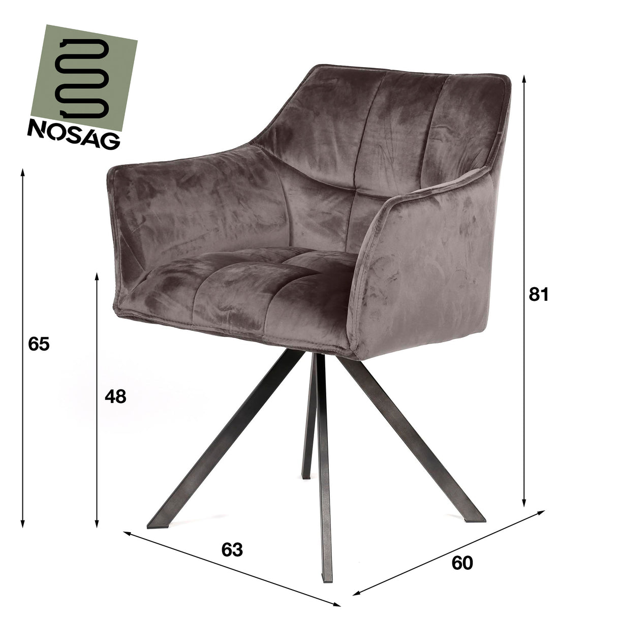 Esszimmerstuhl Lino Velvet Anthrazit Drehbar