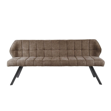 Esszimmerbank Lino Bouclé Stoff Taupe 180 cm Kariert