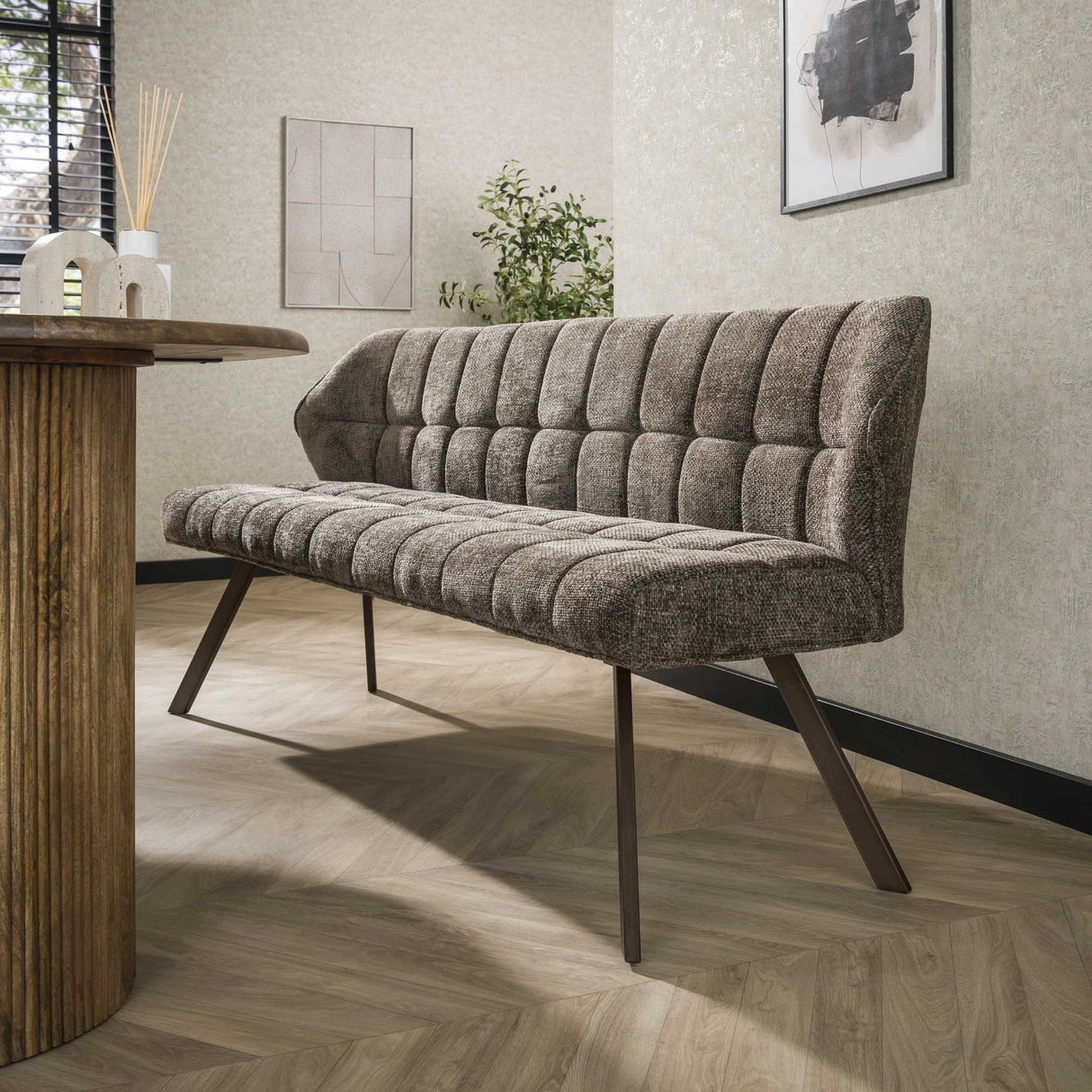 Esszimmer-Sofagitter aus taupebraunem Chenille