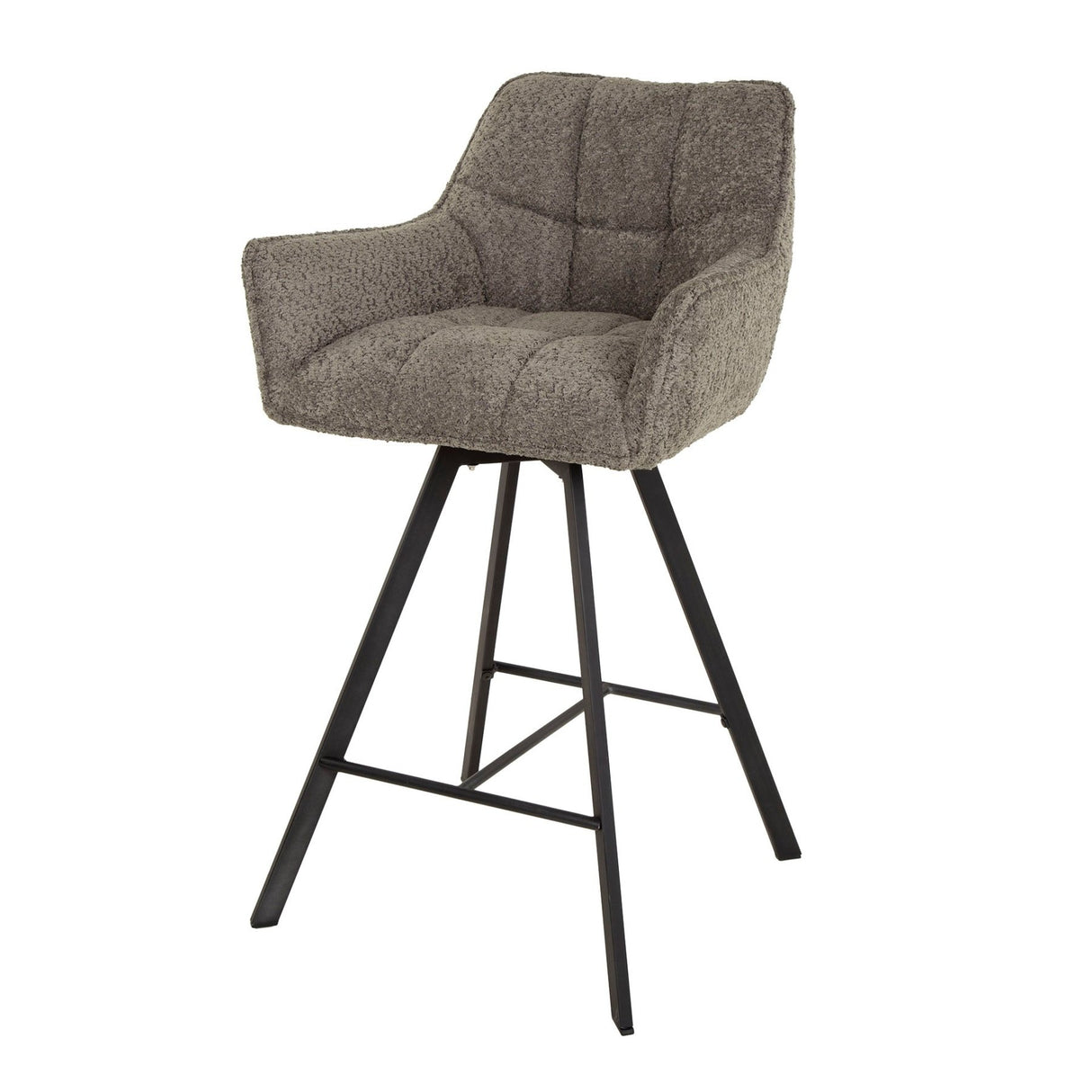 Hocker Lino Bouclé Taupe Drehbar