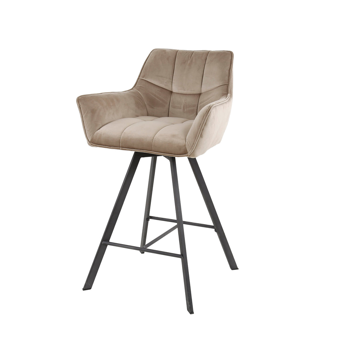 Set von 2 Barhockern Lino Velvet Champagner Drehbar