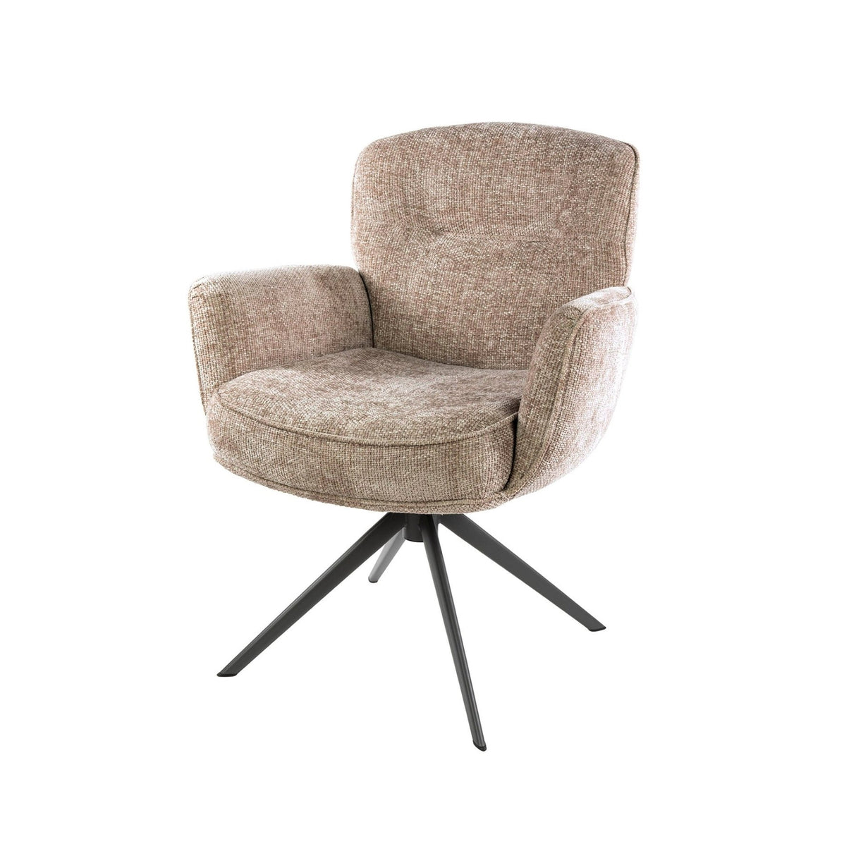 Satz aus 2 Esszimmerstühlen Savona drehbar Hoven Rich Sand