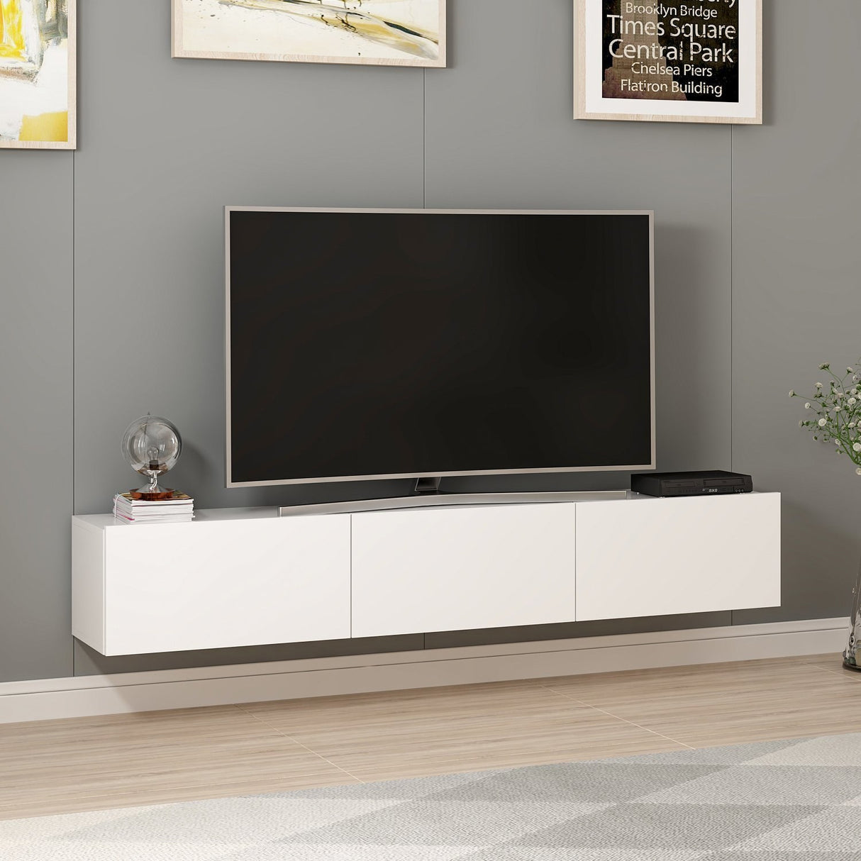 TV -Möbel -Set Rigel White Melamin 180x30x32 cm