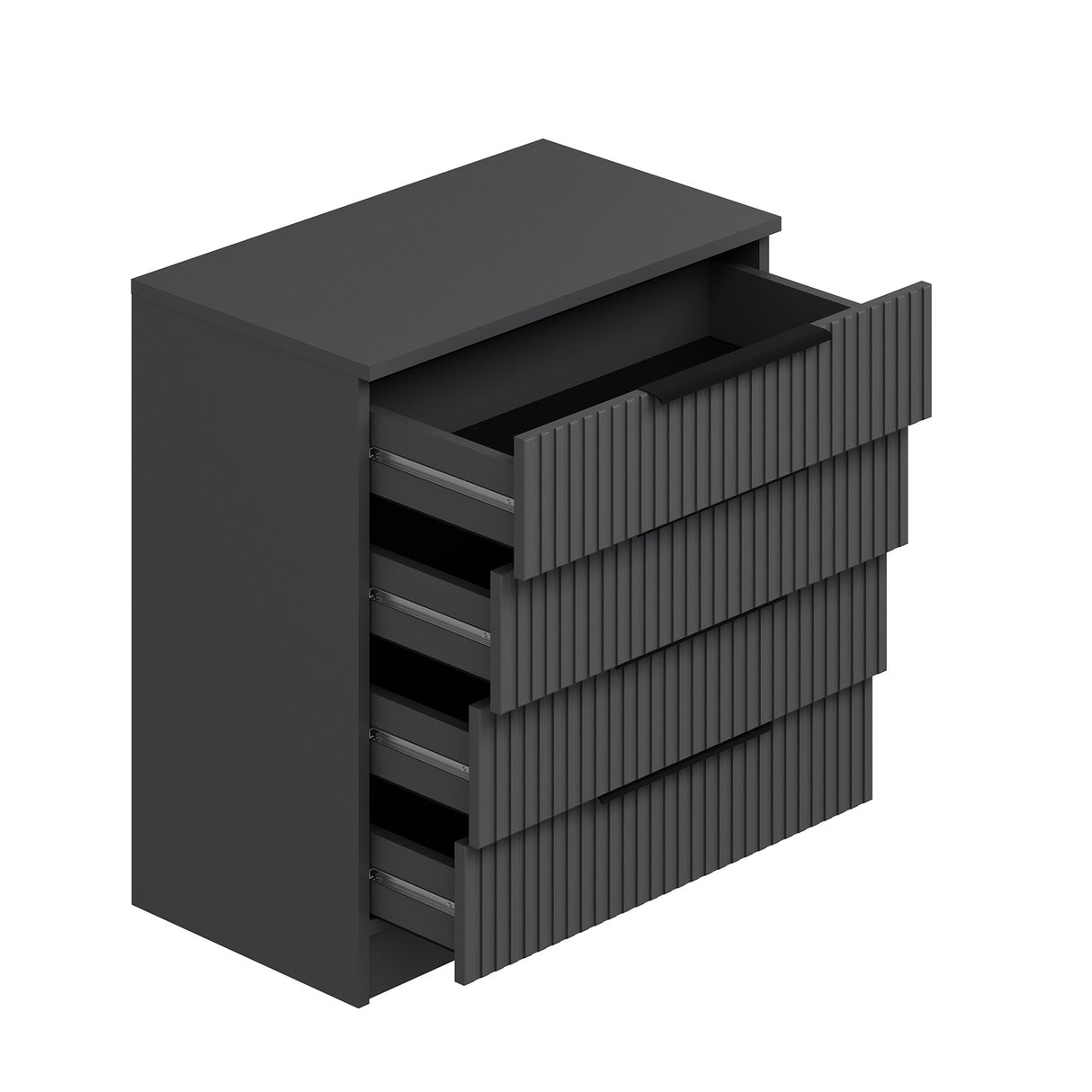 Truhe der Schubladen bare Anthrazit Melamin 72x77x42 cm