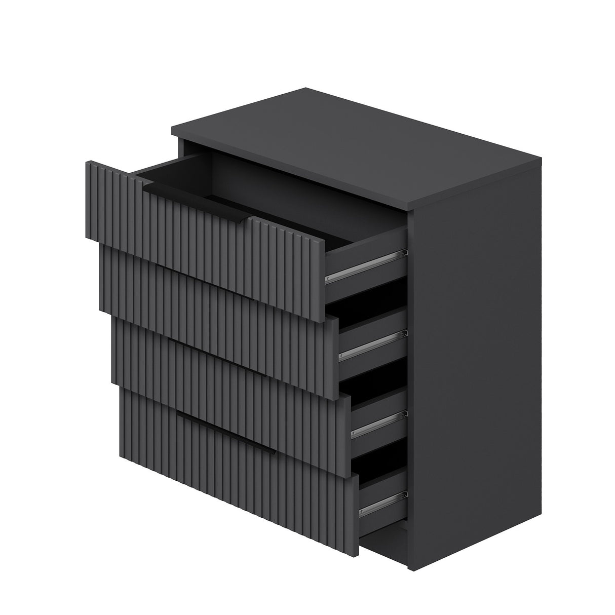 Truhe der Schubladen bare Anthrazit Melamin 72x77x42 cm
