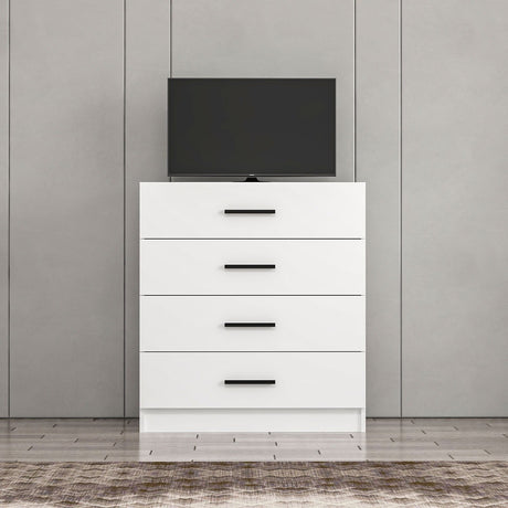 Truhe Bleee Bare TV White Melamin 90x100x47 cm