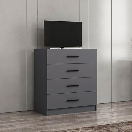 Truhe der Schubladen nackte TV -Anthrazit -Melamin 90x100x47 cm