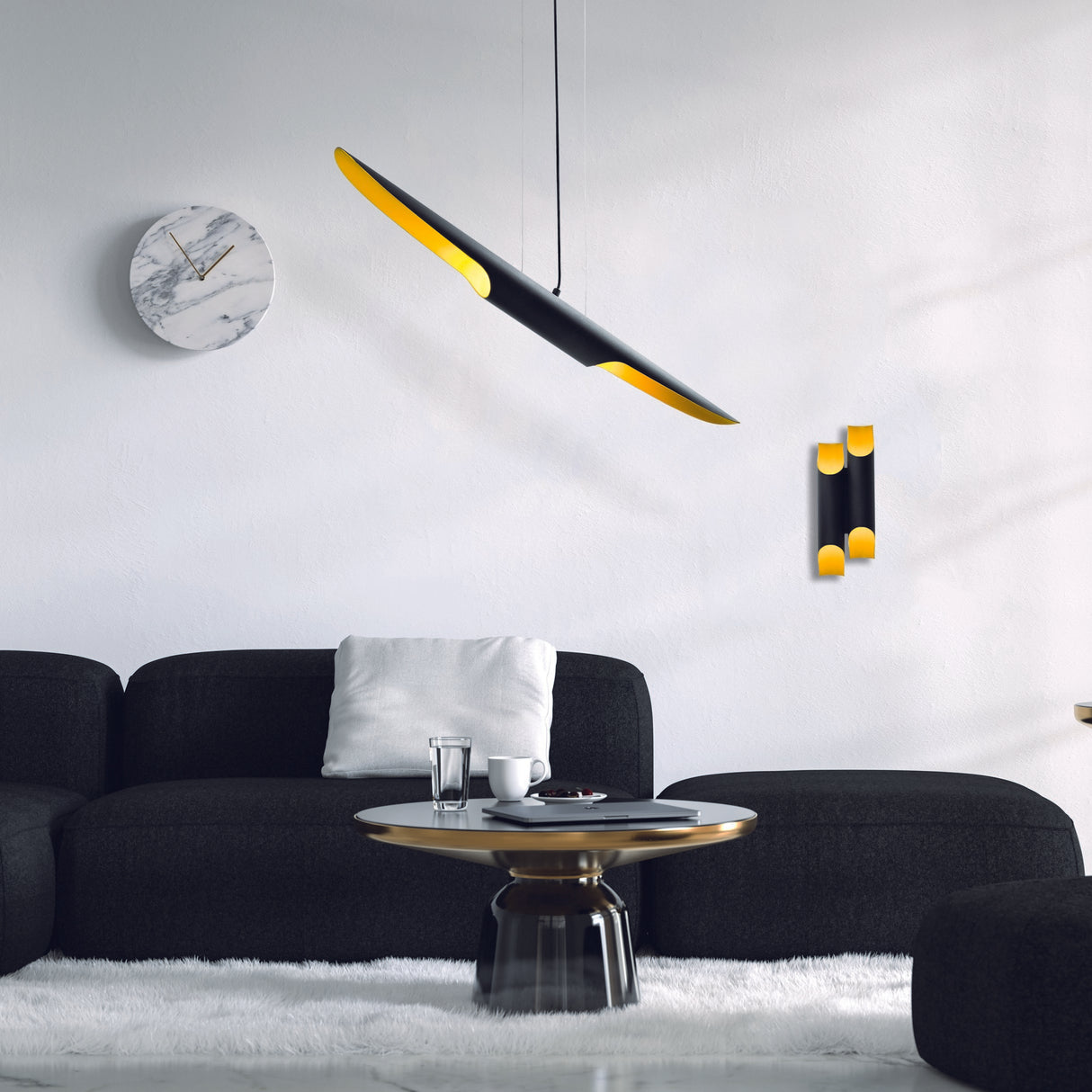 Hängelampe Schwarz Metall Lyra