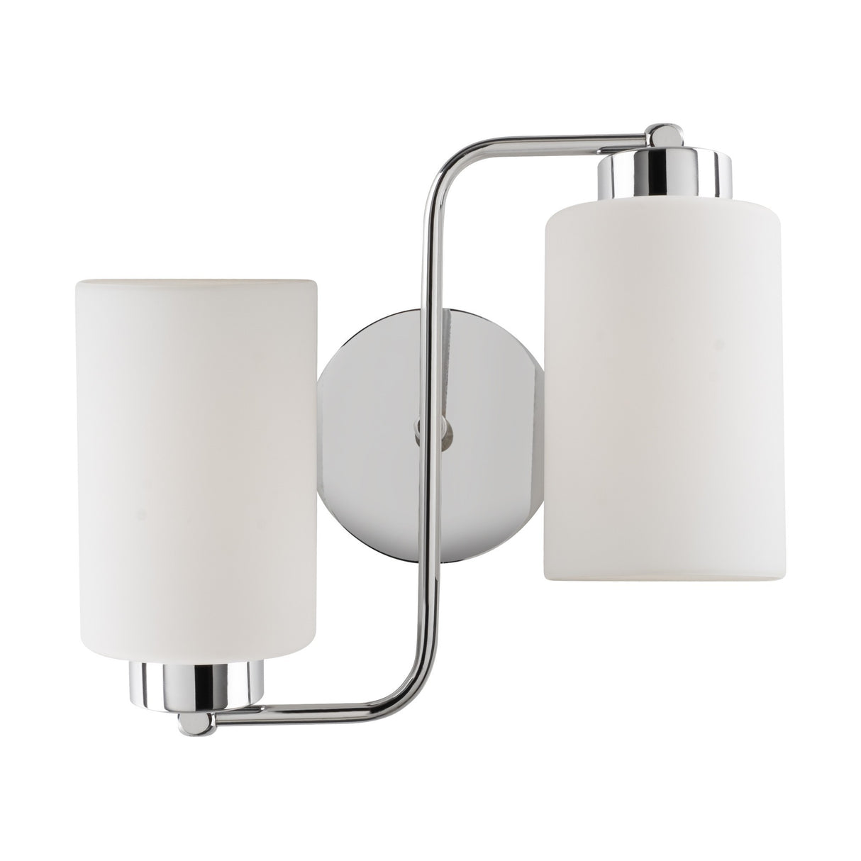 2-flammige Wandlampe Silber Glas Oasis