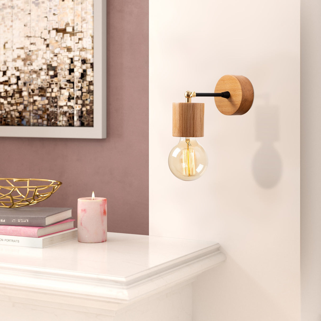 Wandleuchte Naturholz Vex