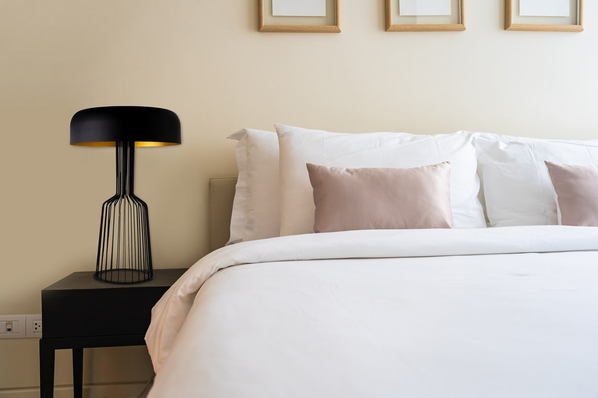 Tischlampe Schwarz Gold Metall Quartz