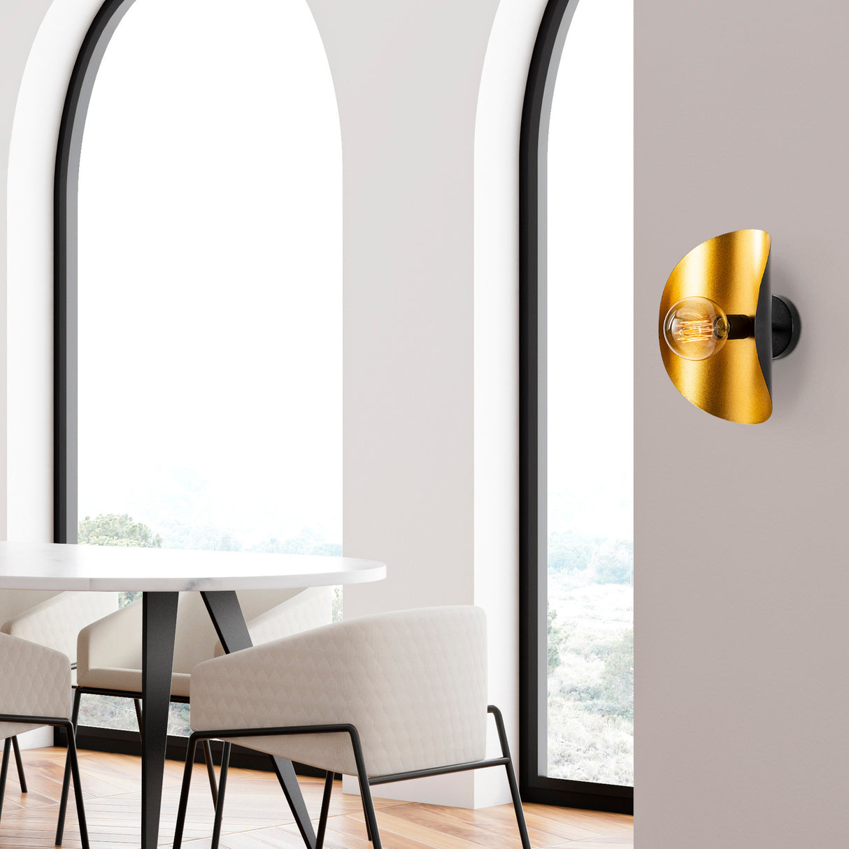 Wandleuchte Schwarz Gold Metall Echelon