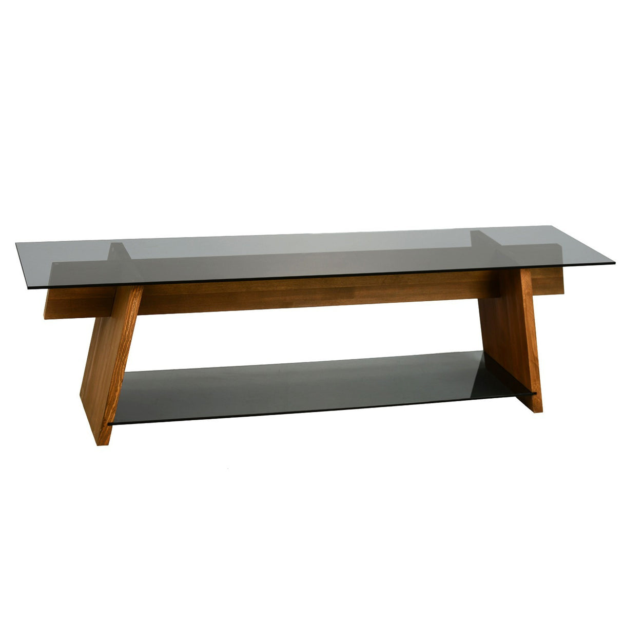 TV -Möbel Korallen Walnuss schwarzes Glas 158x45x40 cm