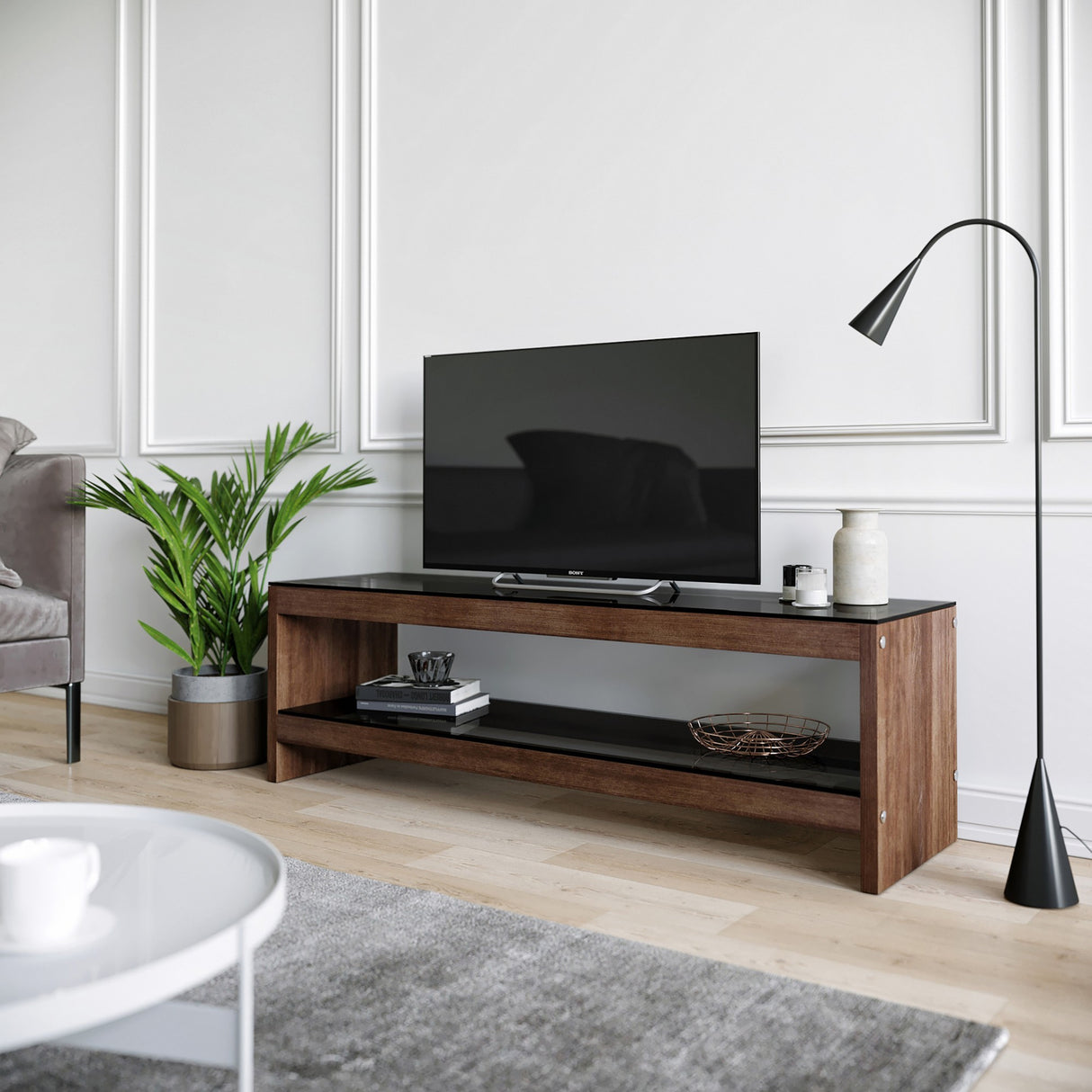 TV-Möbel Selene Walnut Dennenhout 140x45x40 cm