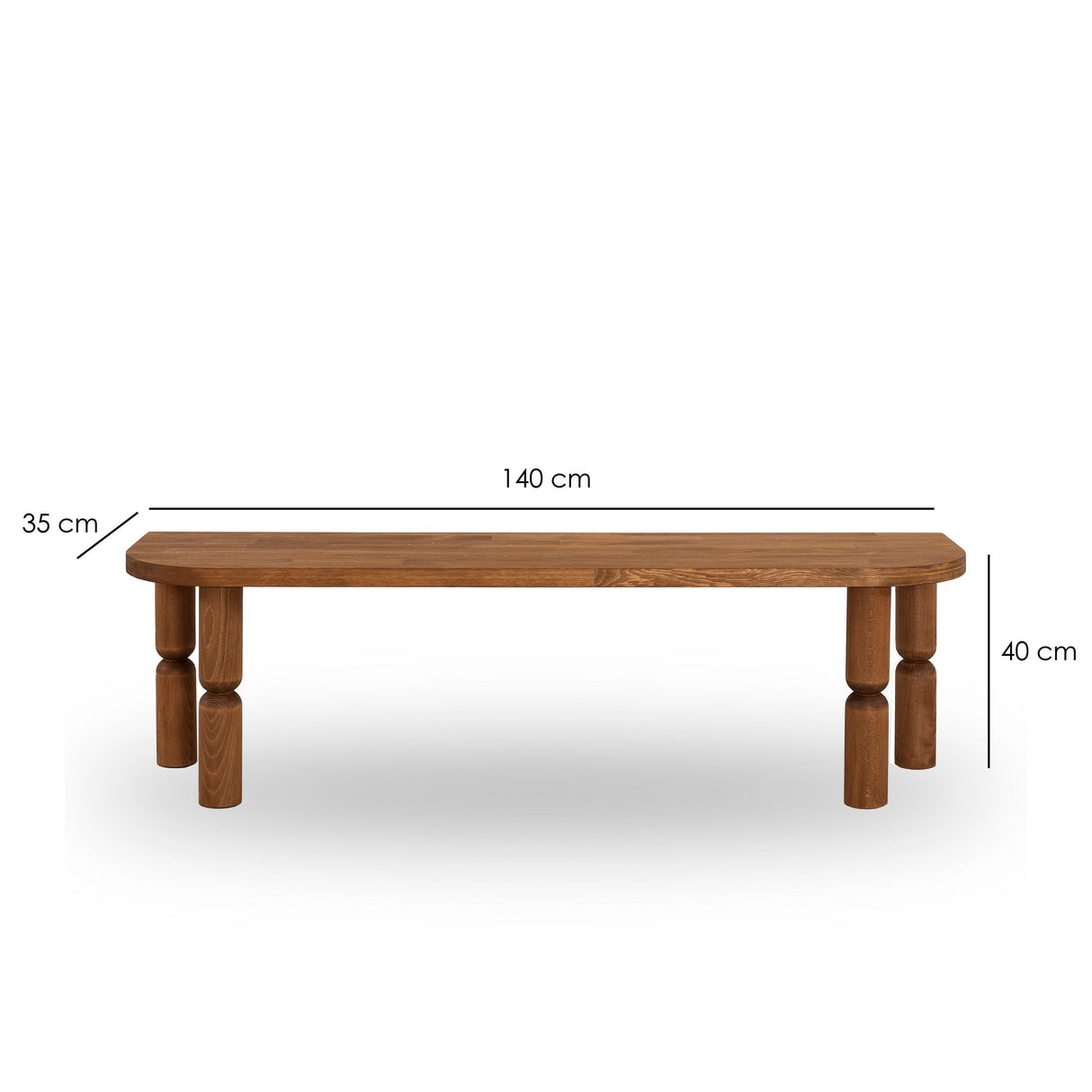 TV Möbel Ida Walnuss Holz 140x40x35 cm