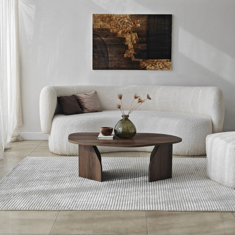 Organischer Couchtisch Walnuss Melamin Regal - 105x65 cm