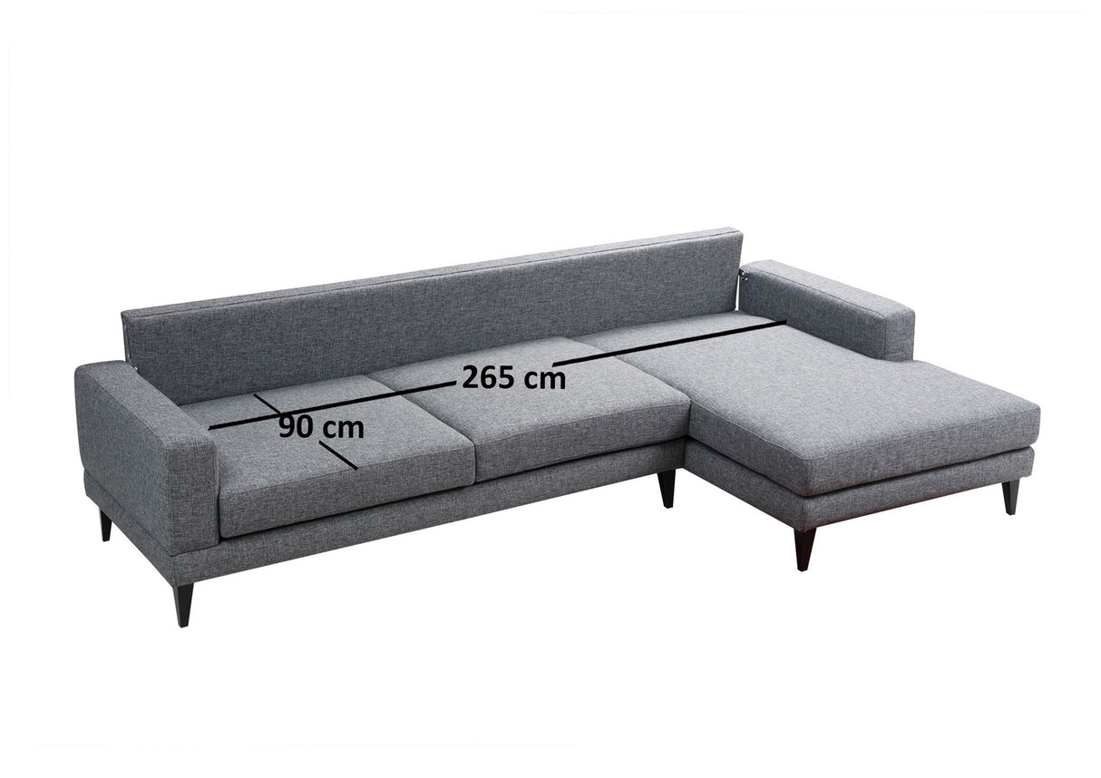 Ecksofa mit Schlaffunktion Right Nordic Dark Grey