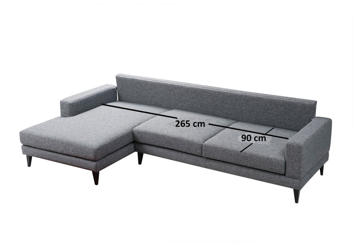Ecksofa mit Schlaffunktion Links Nordic Dark Grey