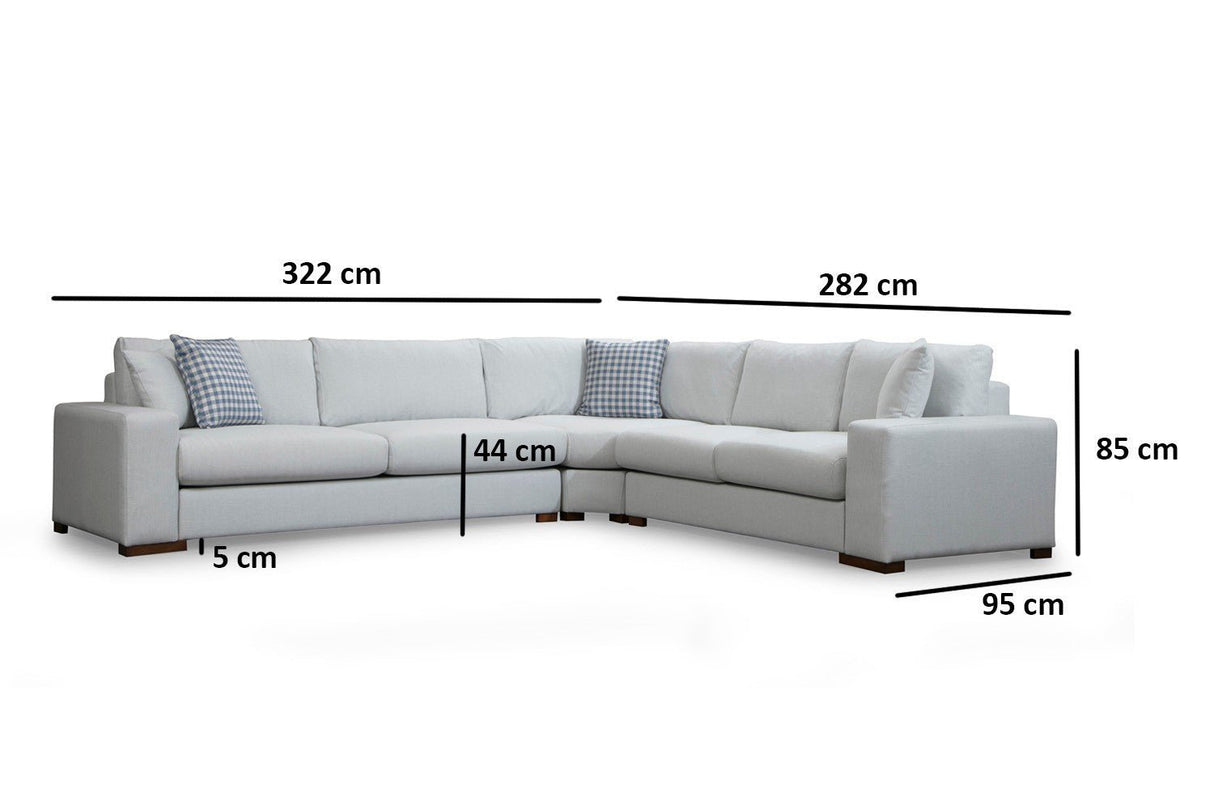Banken - Ecksofa Schleife Beige - Rechts - Dimehouse