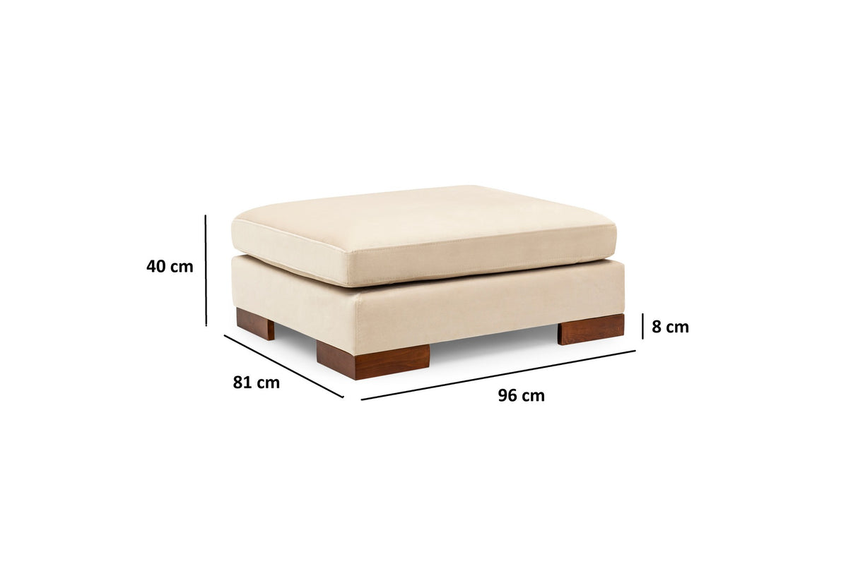 Ecksofa Links Tulpe Beige - Mit Hocker
