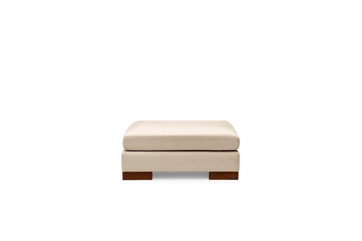 Ecksofa Links Tulpe Beige - Mit Hocker