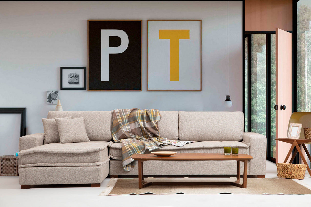 Ecksofa Lena Sand Beige Links