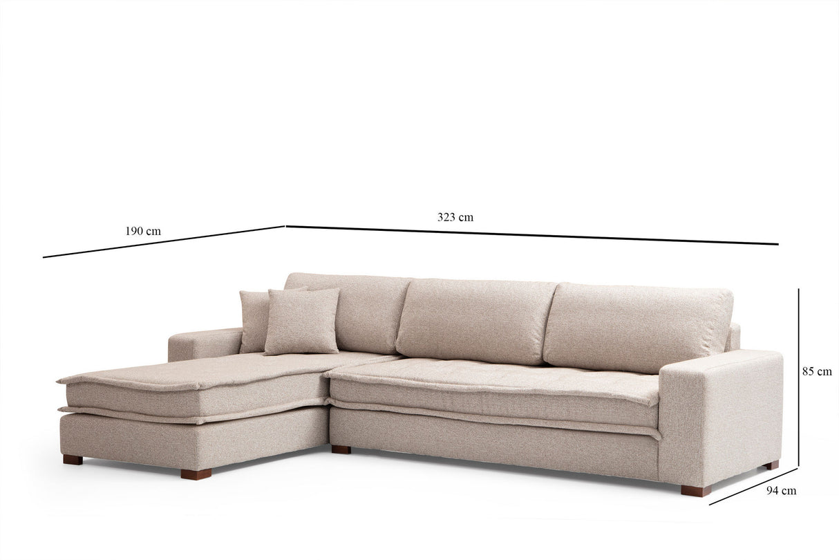 Ecksofa Lena Sand Beige Links