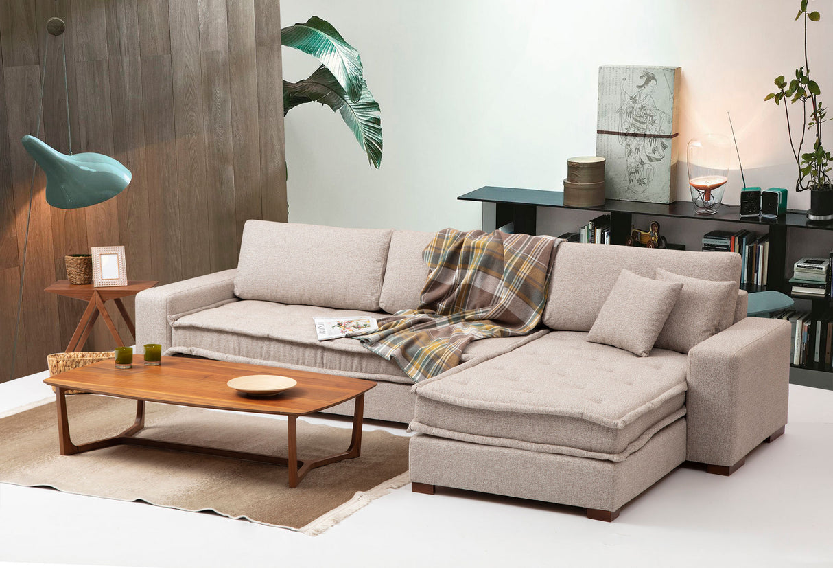 Ecksofa Lena Sand Beige Rechts