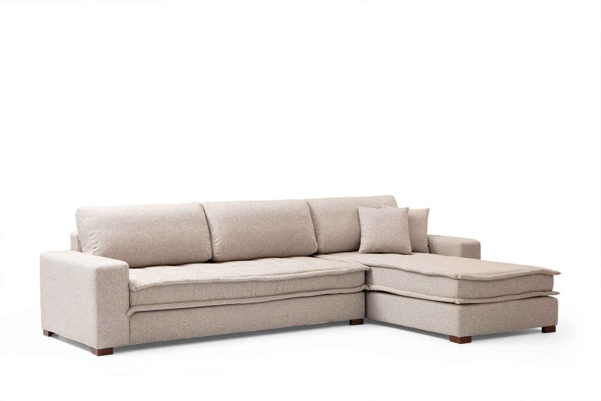 Ecksofa Lena Sand Beige Rechts