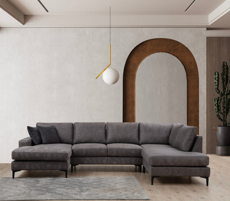 U Ecksofa Rechts Porto Anthrazit