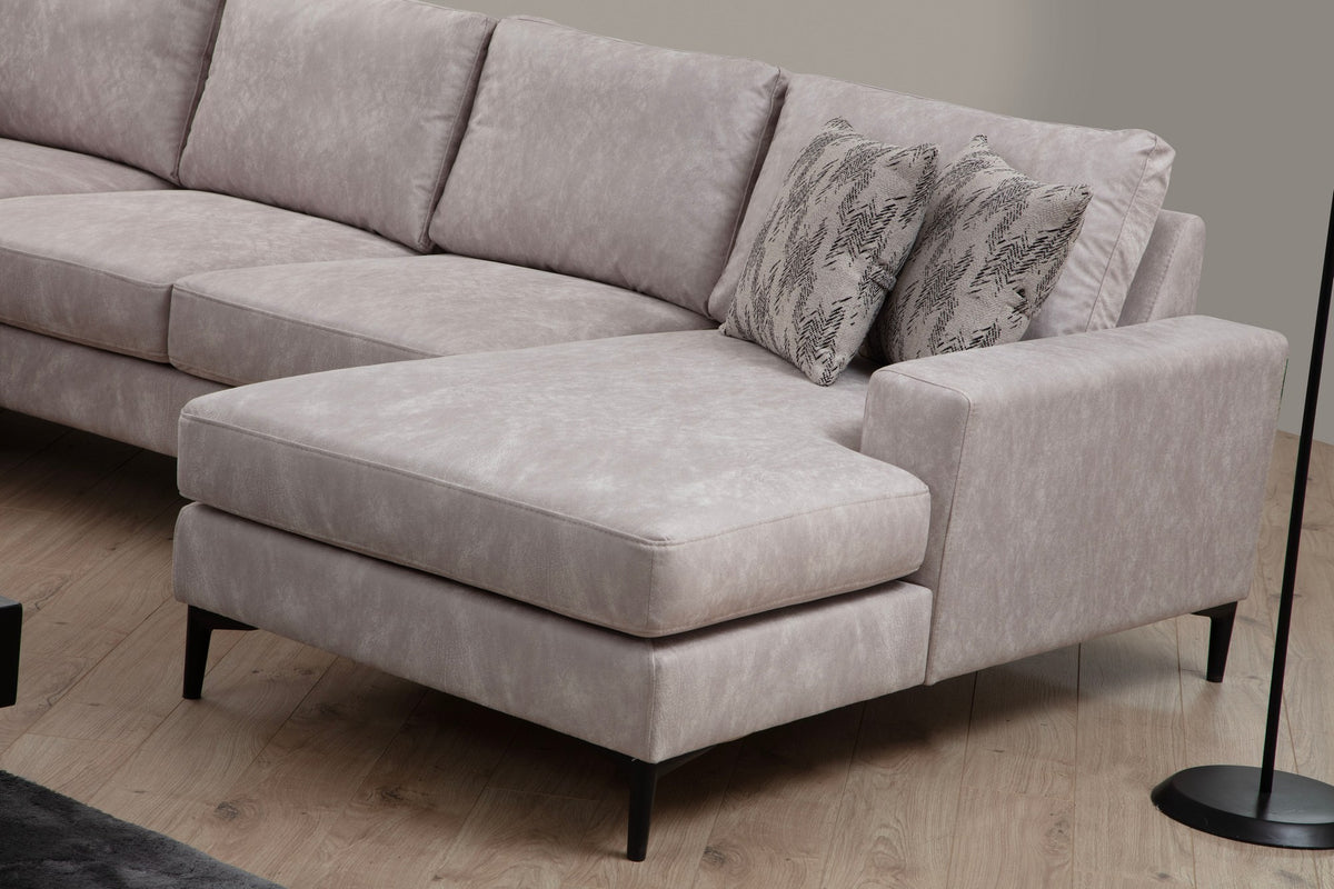 Sofas - U - Sofa Ecksofa Grau Stoff 314x200 cm - Links - Porto - Dimehouse